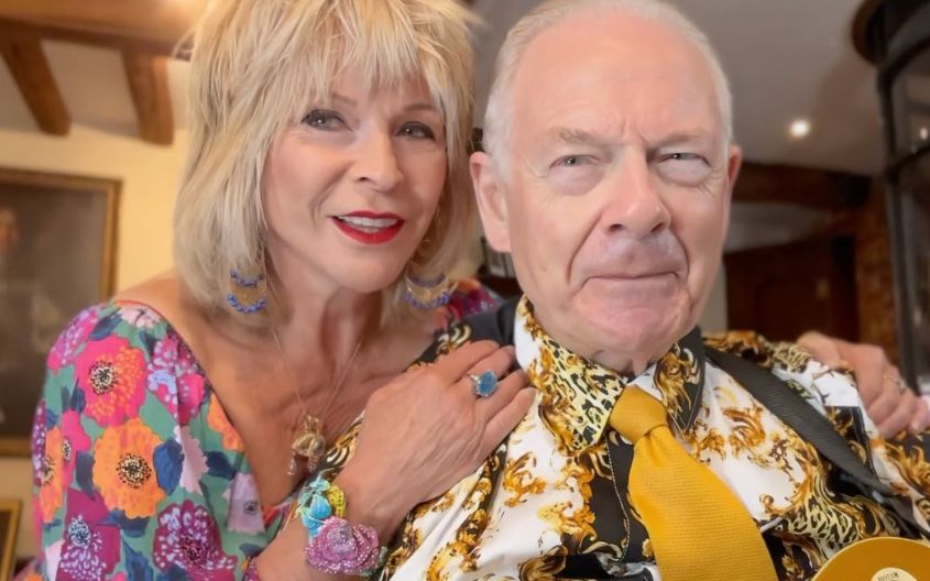 Toyah Willcox and Robert Fripp in colourful outfits