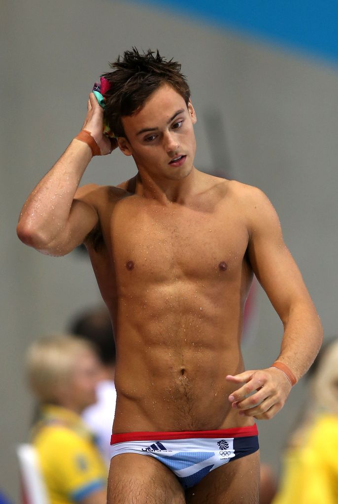 Tom Daley wearing just Speedos at the Olympic Games