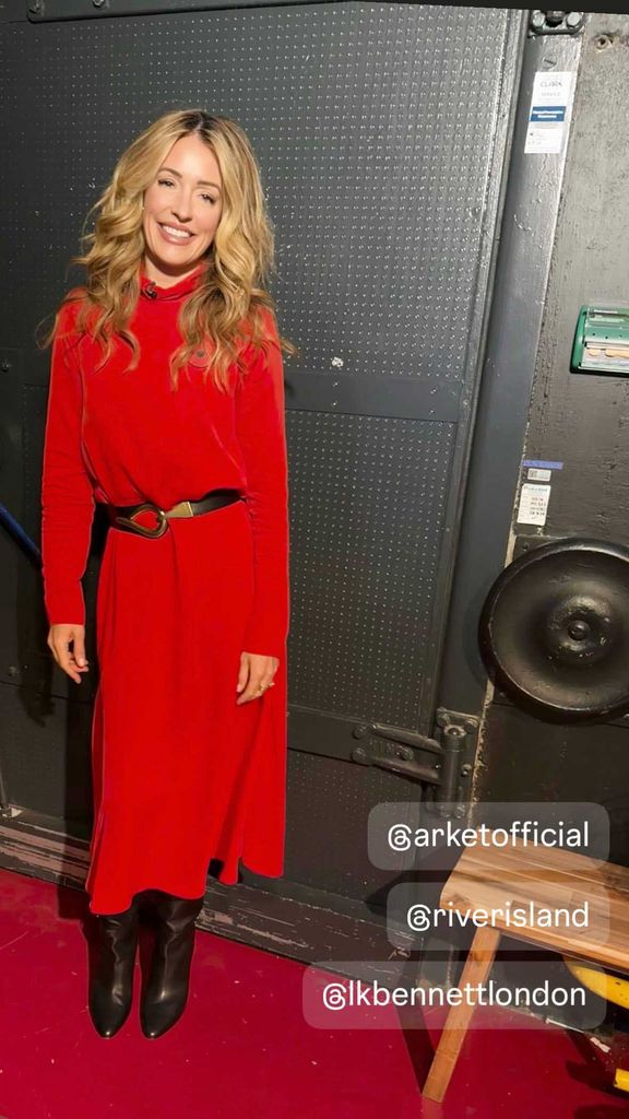 Cat Deeley wearing a Red Arket Dress on this morning