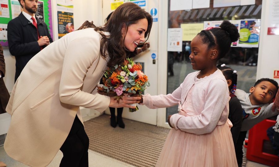 The Duchess revealed her daughter's favorite colour to Nevaeh, who was wearing a pink dress to meet the royal