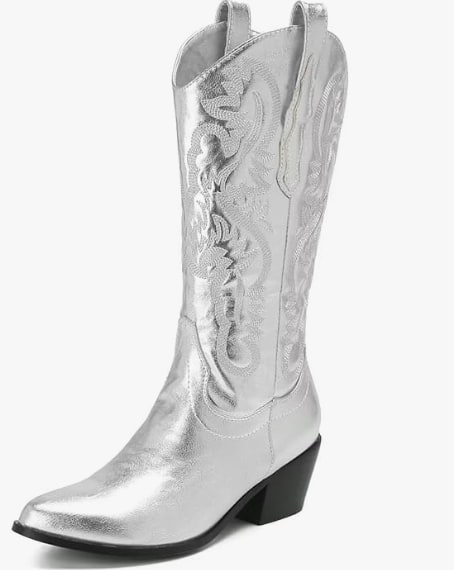 amazon silver cowboy boots