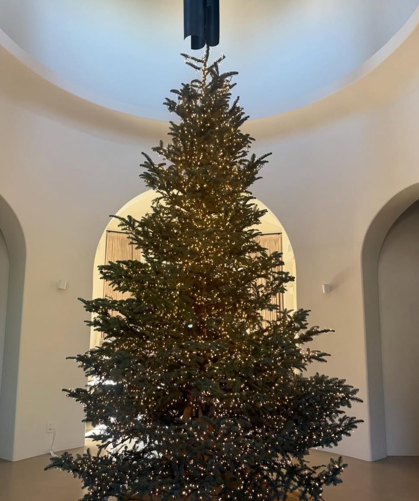 Photo shared by Kourtney Kardashian on Instagram ahead of Christmas of a Christmas tree inside one of the Kardashian family's homes