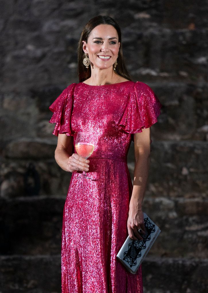 Princess Kate wearing pink sequined dress