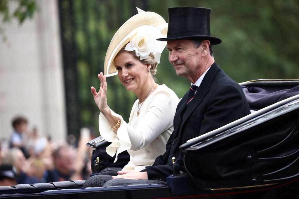 Duchess Sophie and Vice Admiral Timothy Laurence at Trooping the Colour