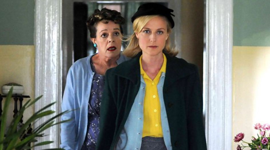 Marta Dusseldorp with an elderly woman in a scene from A Place to Call Home