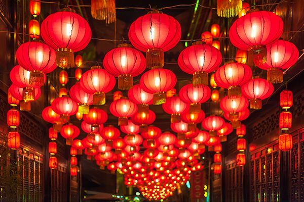Chinese lanterns light up the sky