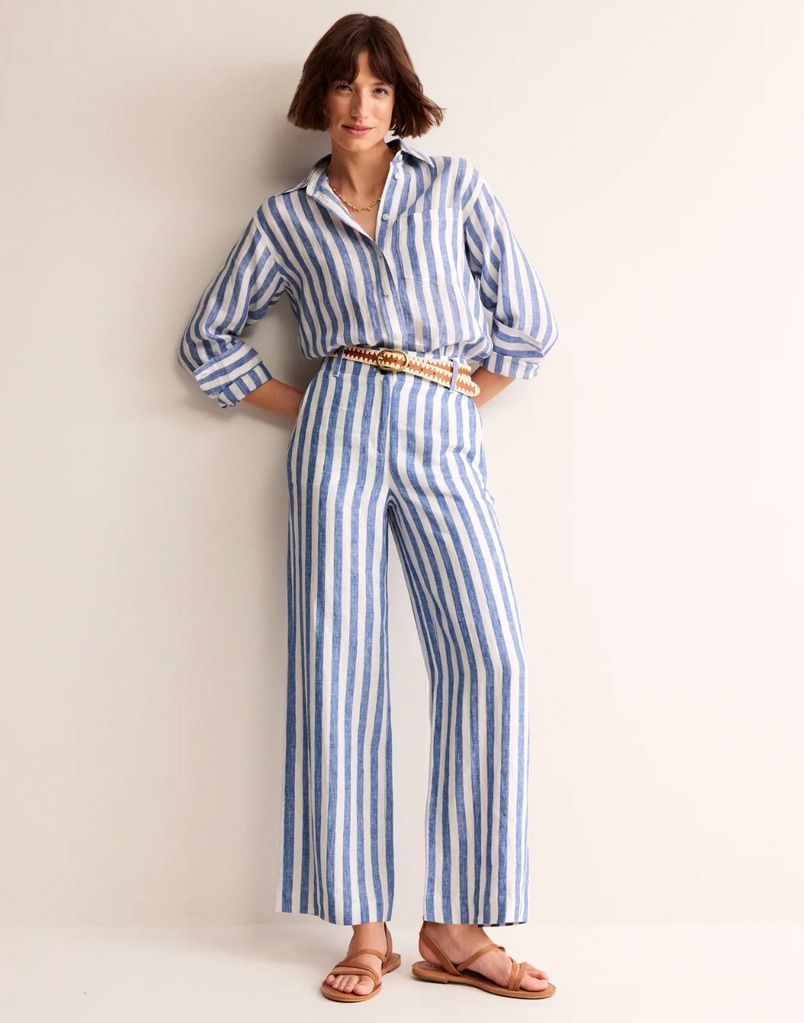 Boden's striped linen trousers are all we need in our wardrobes