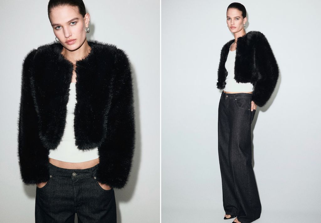 Mango faux fur trophy jacket