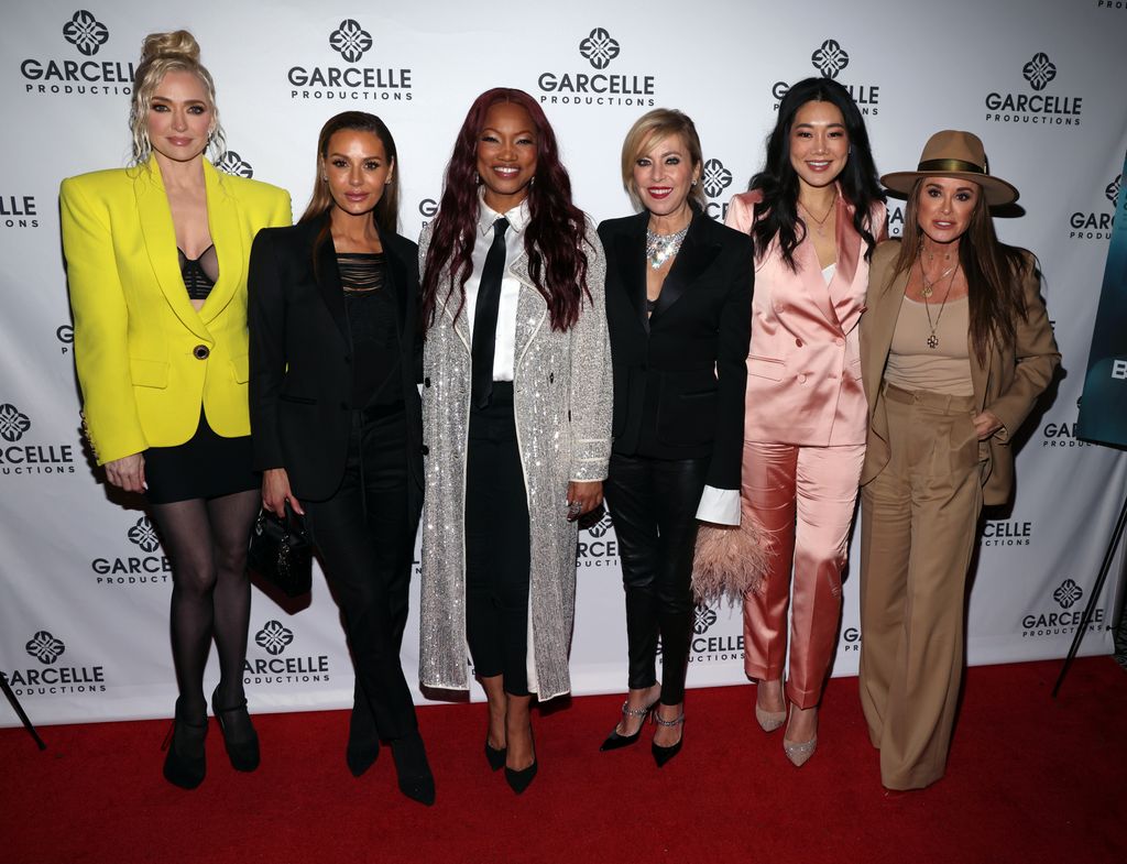 Erika Jayne, Dorit Kemsley, Garcelle Beauvais, Sutton Stracke, Crystal Kung Minkoff and Kyle Richards attend a screening of "Black Girl Missing" at Beauty & Essex on March 16, 2023 in Los Angeles, California