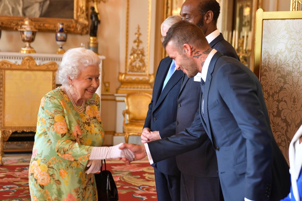 David Beckham and the Queen at Queen's Young Leaders programme 2018