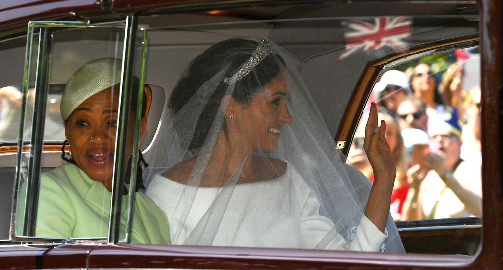 Meghan and Doria at the royal wedding 