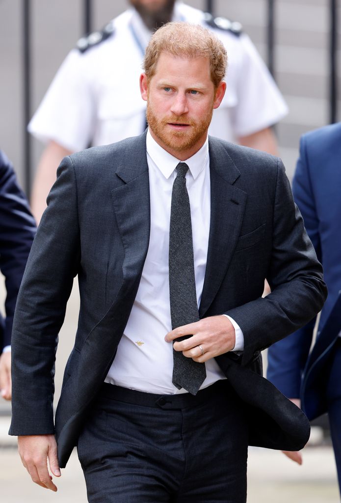 Prince Harry, Duke of Sussex arrives at the Royal Courts of Justice on March 30, 2023 in London