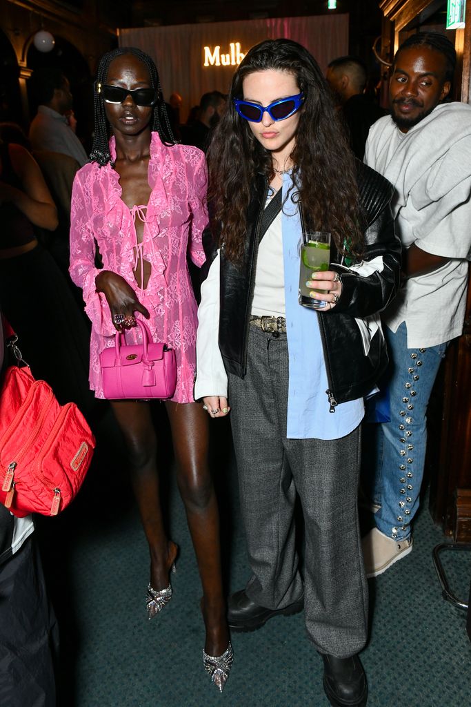 Aweng Chuol and Daisy Maybe  attend Mulberry's 20 years of the Bayswater party on May 24, 2023 in London, England. (Photo by David M. Benett/Dave Benett/Getty Images for Mulberry)