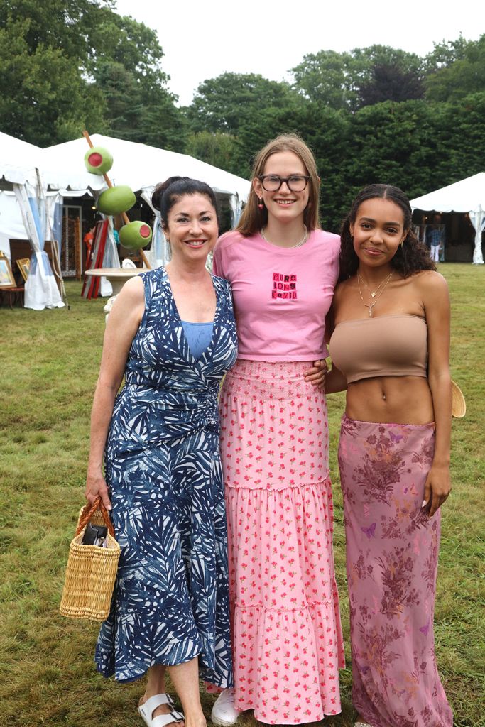 Violet Affleck (C) and guests pose for pictures at East Hampton Historical Society's 18th Annual Antiques & Design Show