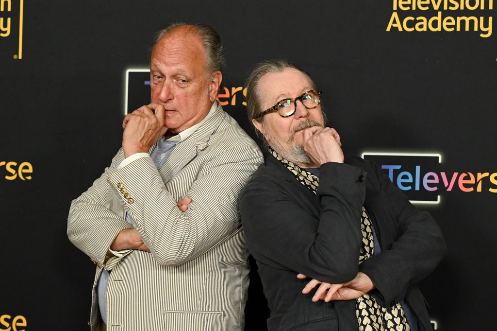 Douglas Urbanski, Gary Oldman at the "Slow Horses" Press Line at TV Academy's Inaugural Televerse Festival held at the JW Marriott at L.A. Live on August 14, 2025 in Los Angeles, California. (Photo by Gilbert Flores/Variety via Getty Images)