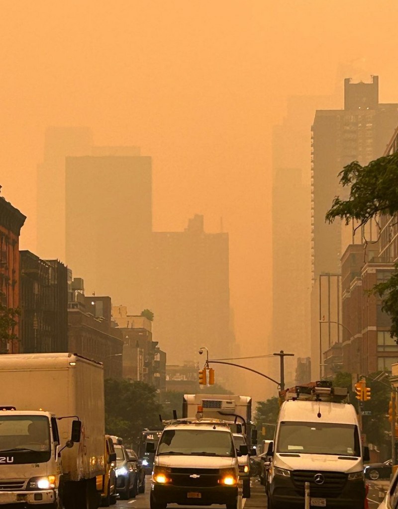 Photo shared by Ginger Zee on Instagram of the smoke in NYC from the Canadian wildfires