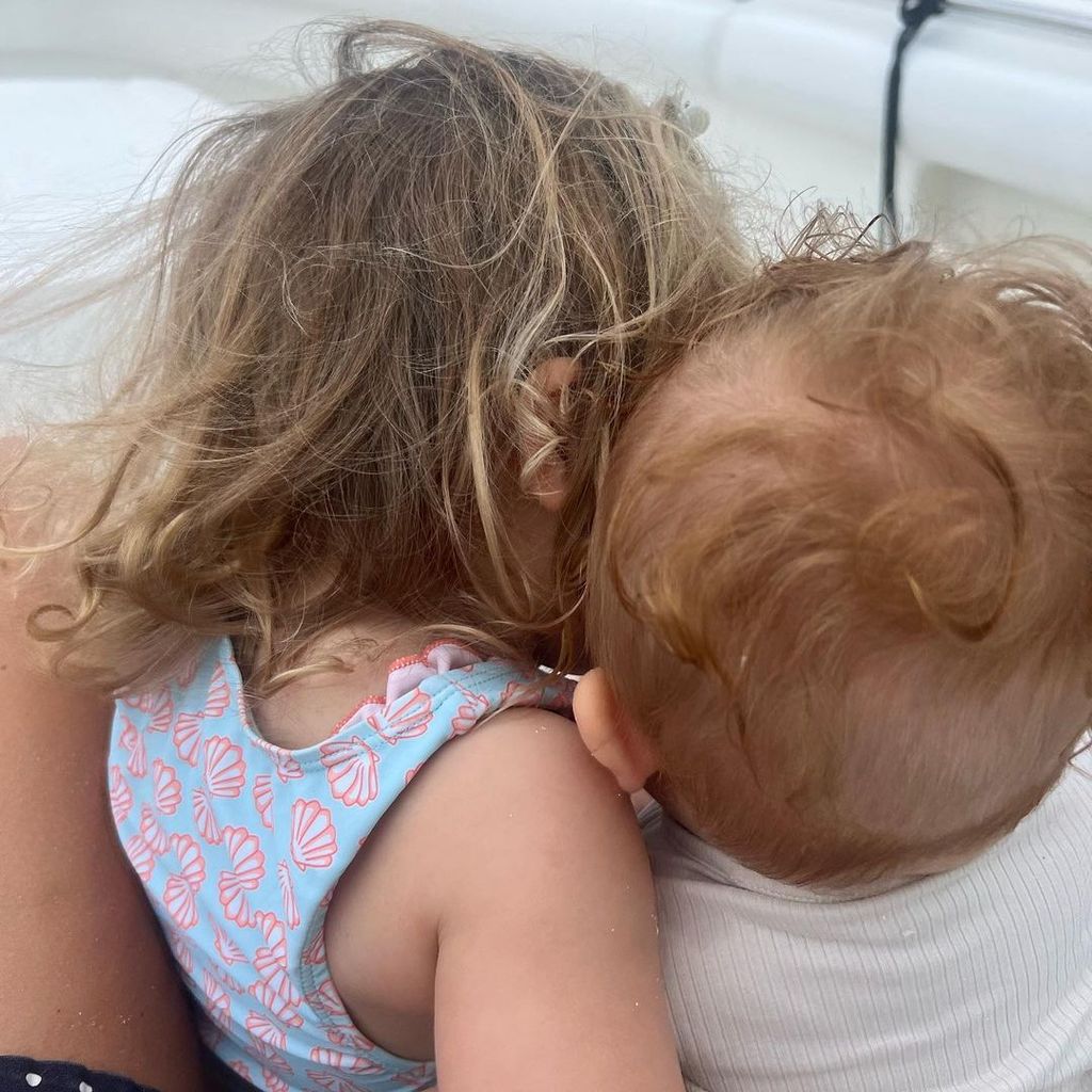 Carrie Johnson's son and daughter cuddled together