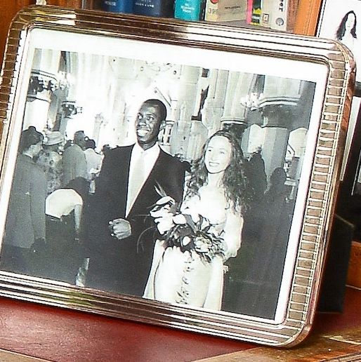 Clive and his wife Catherine on their wedding day in 1998