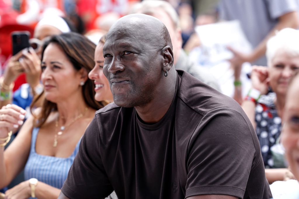 NBA Hall of Famer Michael Jordan attends the 2024 Pro Football Hall of Fame Enshrinement Ceremony