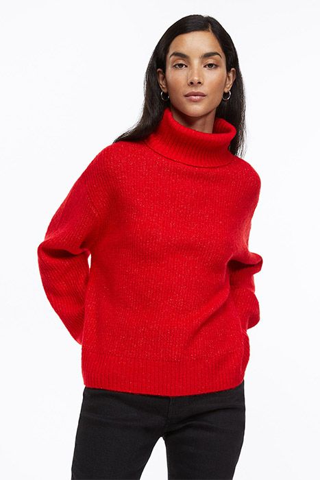 h and m red polo neck