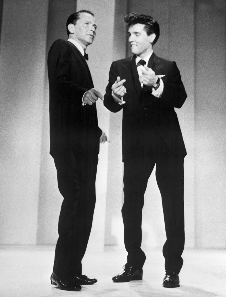 Frank Sinatra and Elvis Presley give a finger-snapping performance