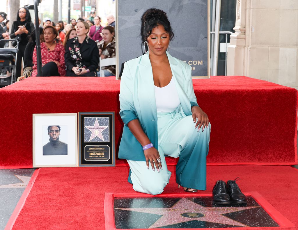 Simone Ledward-Boseman at the ceremony posthumously honoring Chadwick Boseman with a Star on The Hollywood Walk Of Fame