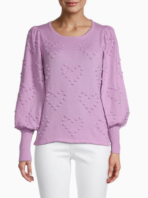 purple heart print sweater saks