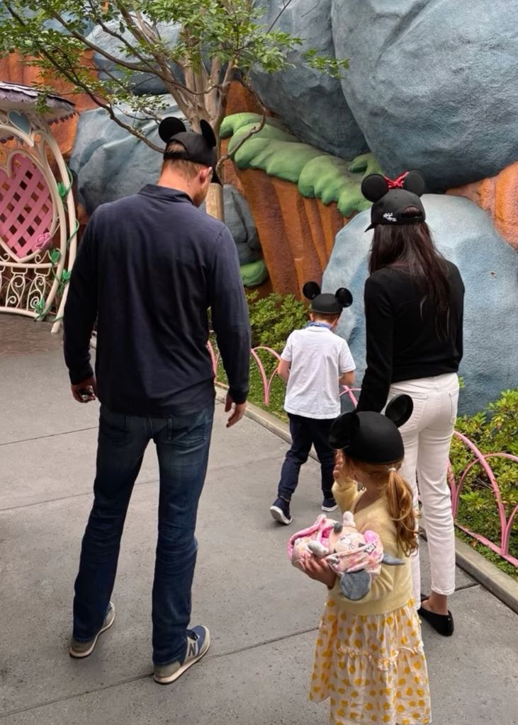 The Duke and Duchess of Sussex and their children at Disneyland