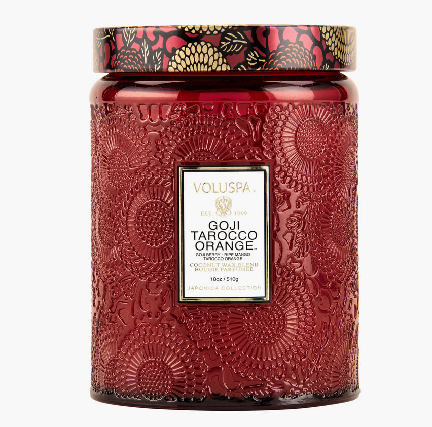 Goji Tarocco Orange Large Jar Candle Voluspa.