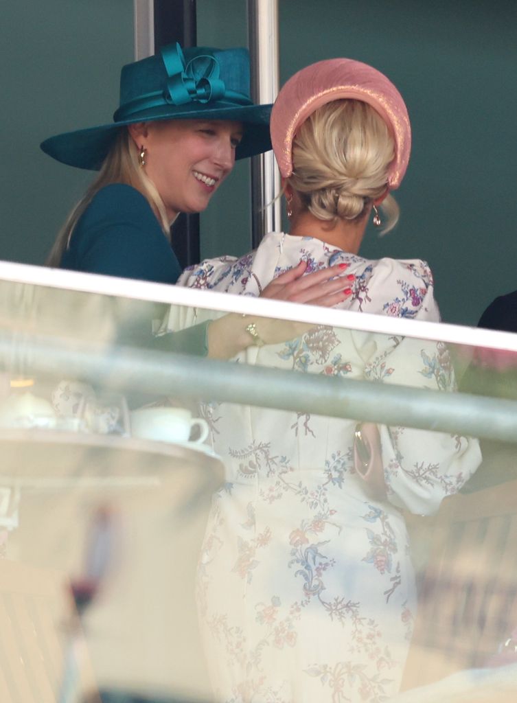 Lady Gabriella Kingston with her hand on Zara's shoulder