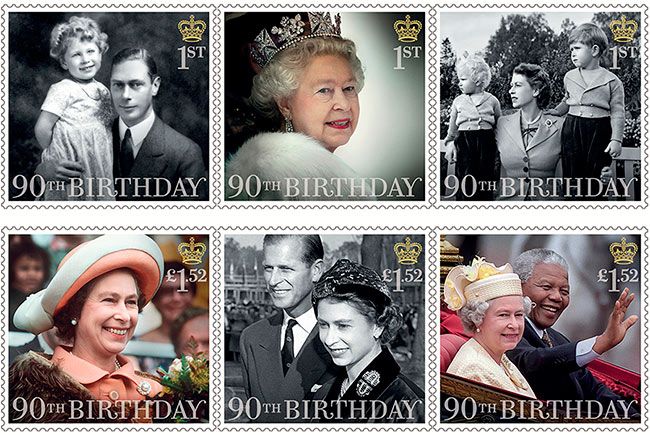 HMQ 90th Birthday stamps full set 