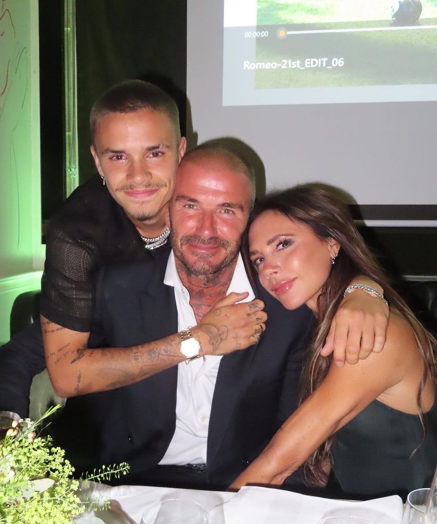 Romeo appeared to get emotional as he celebrated his 21st with his parents