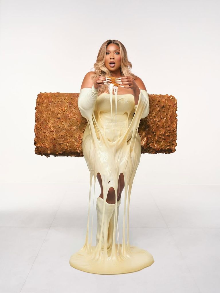 Lizzo as a cheesy mozeralla stick for Halloween