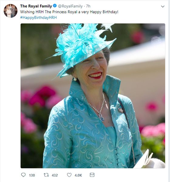 princess anne birthday on twitter