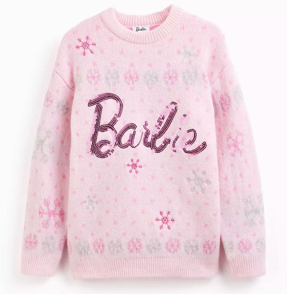 Tu Barbie Pink Sequin Embellished Christmas Jumper