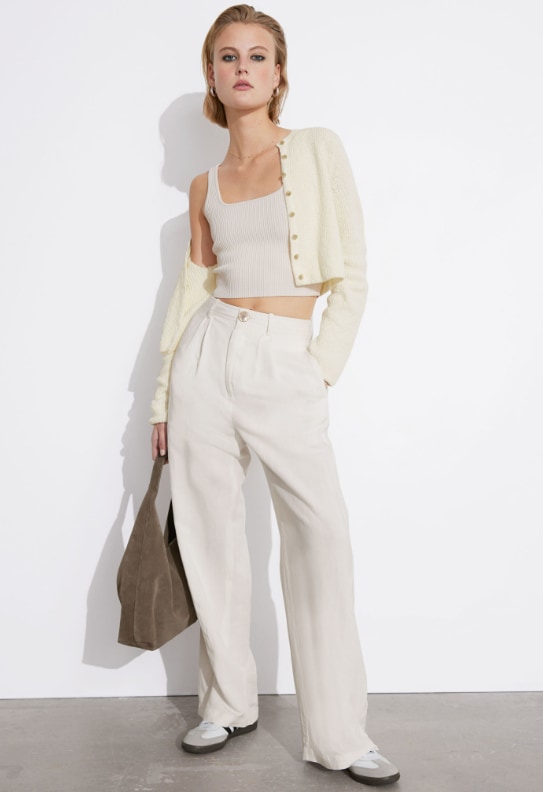 and other stories cream linen trousers 