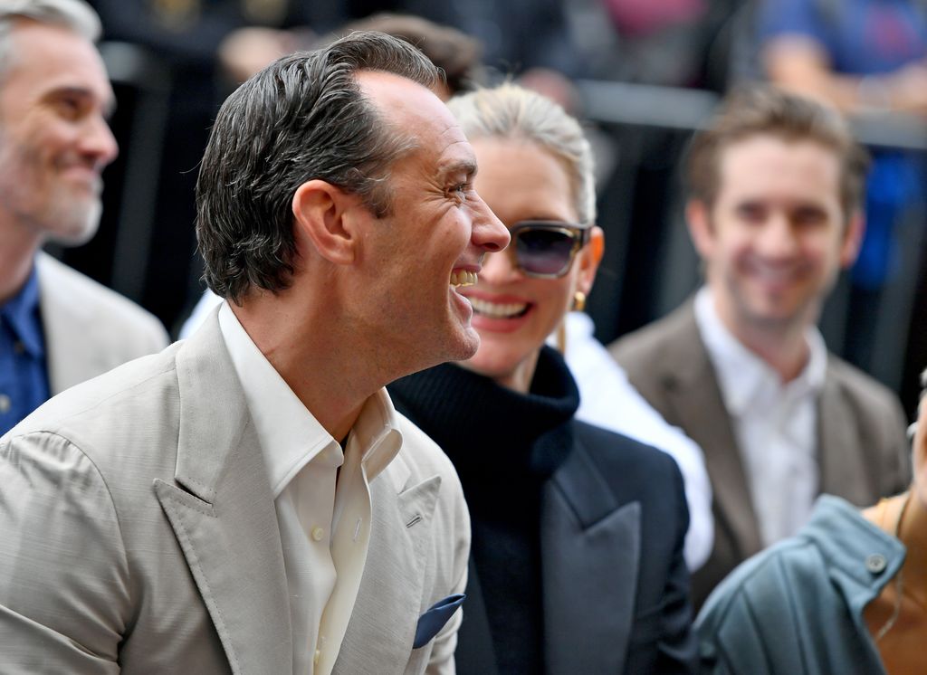 Jude Law and Phillipa Coan attend the Jude Law Star Ceremony on Hollywood Boulevard