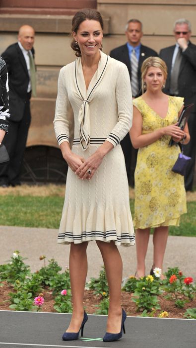 kate middleton cream knitted dress royal tour canada