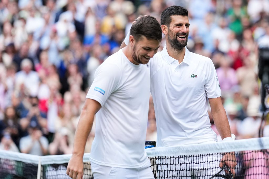 novak djokovic on tennis court with Miomir Kecmanovic 