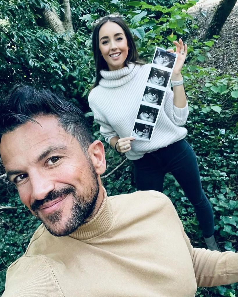peter andre and emily andre holding baby scan photos 