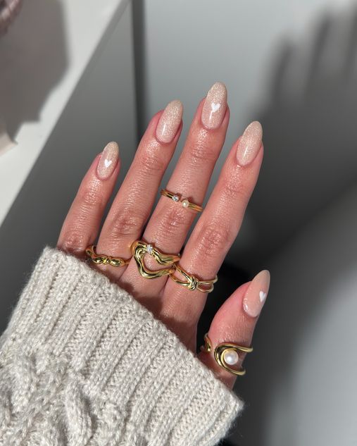 beige cat eye nail manicure idea 3 kuypernailart.