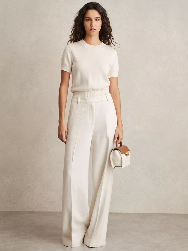 Reiss white wide-leg trousers