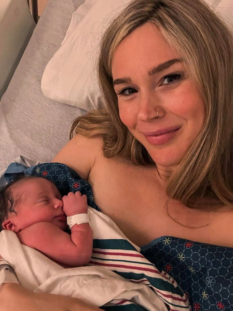 Photo shared by Joss Stone of her cuddling her new baby girl