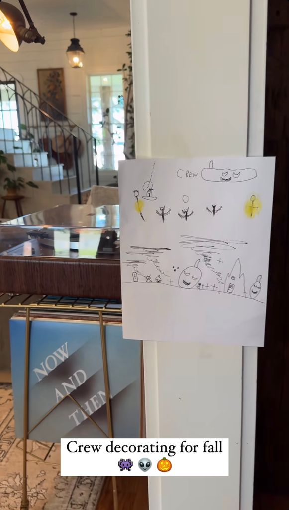 Joanna Gaines shares the drawings made by her youngest son Crew to put up in his home, shared on Instagram Stories