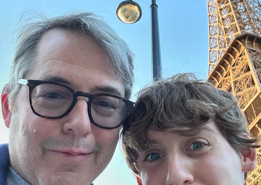 Photo shared by Sarah Jessica Parker's son James Wilkie on Instagram with his dad Matthew Broderick while on a family trip to the 2024 Olympics in Paris