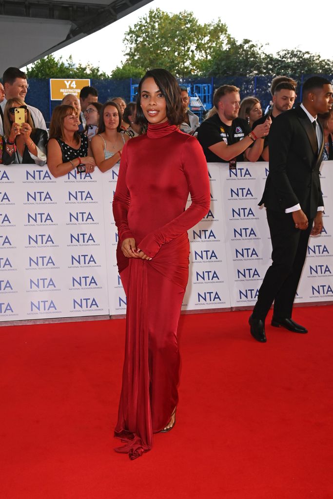 Rochelle Humes in red bodycon dress at National Television Awards 2023