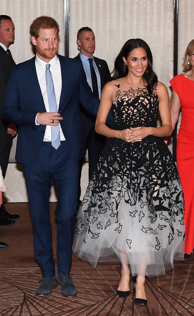  Prince Harry and Meghan in black ball gown