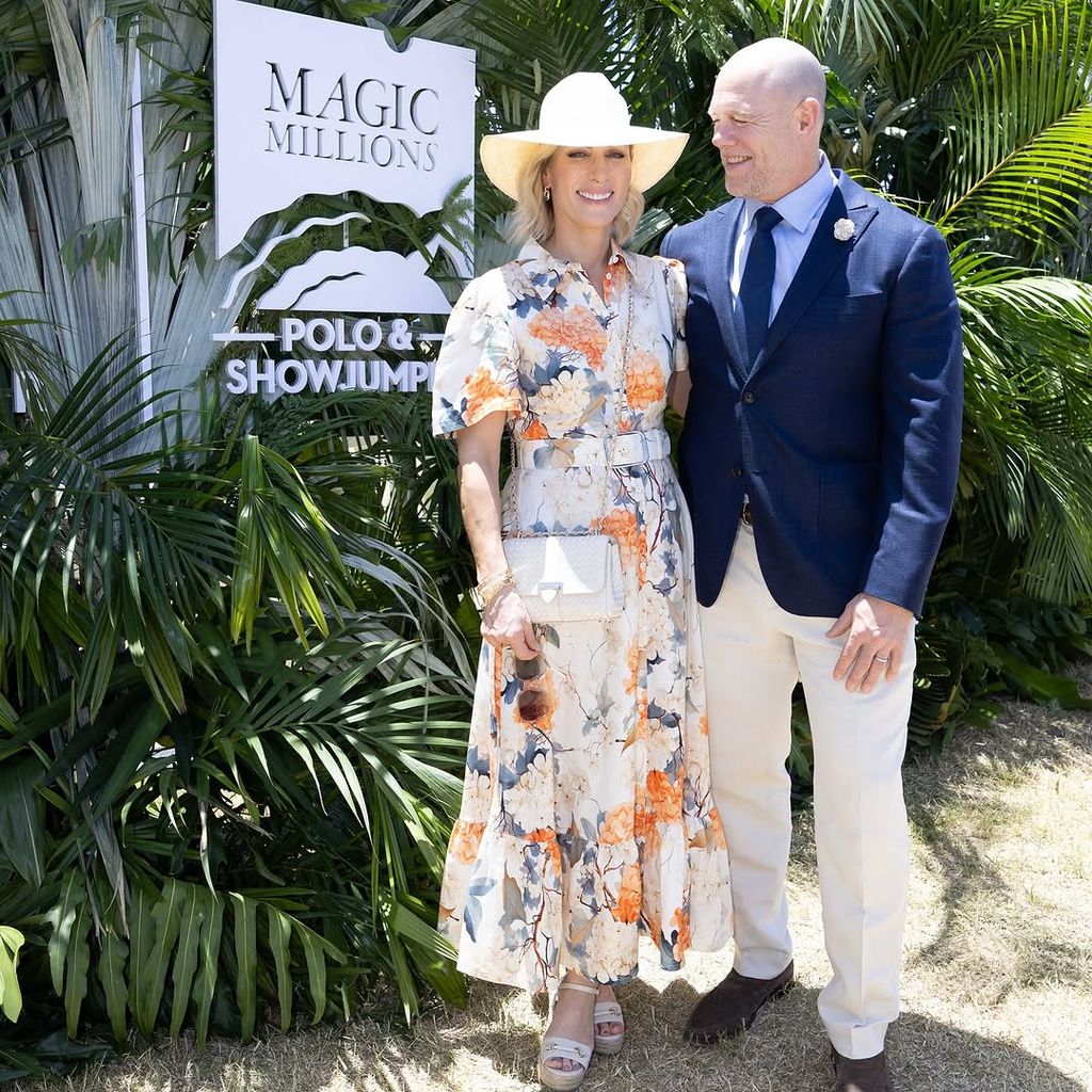 Zara Tindall stood out in a blooming Leo Lin dress