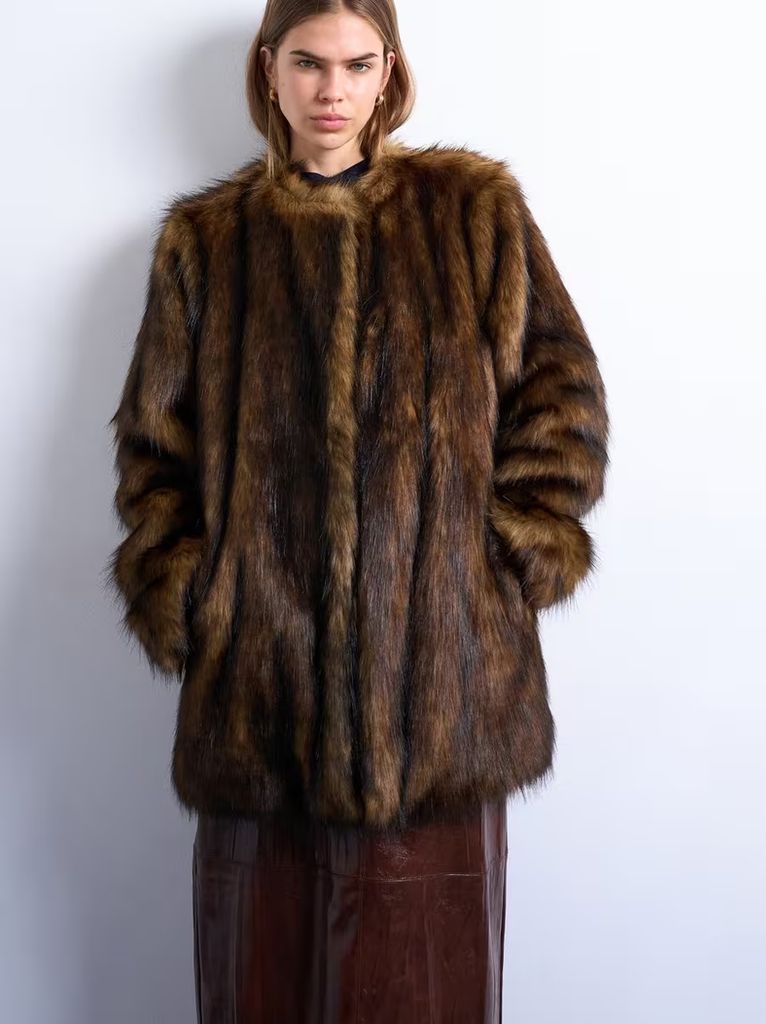 Topshop faux fur coat