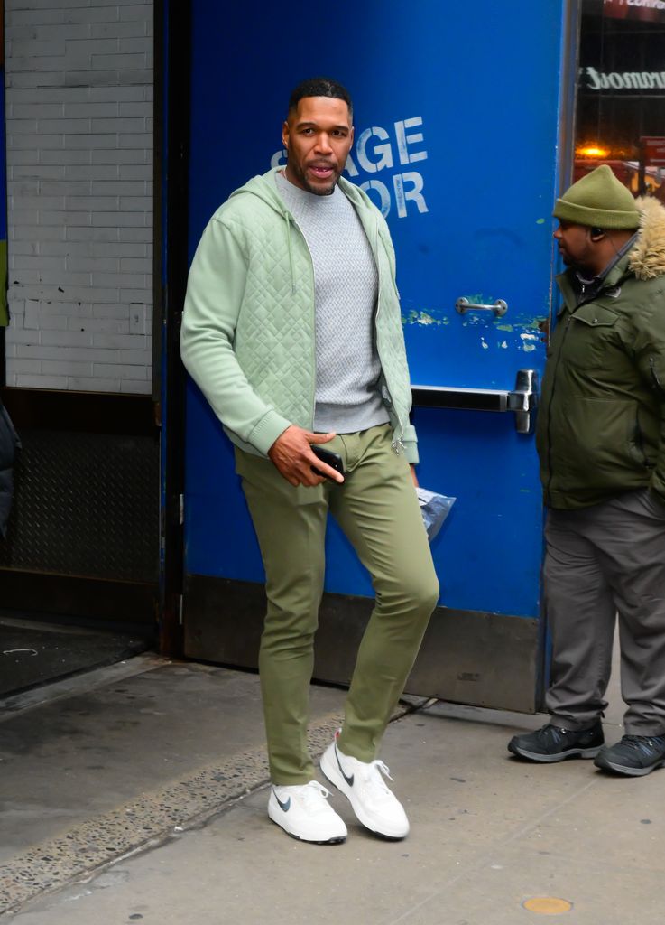 Michael Strahan walking out the door on GMA